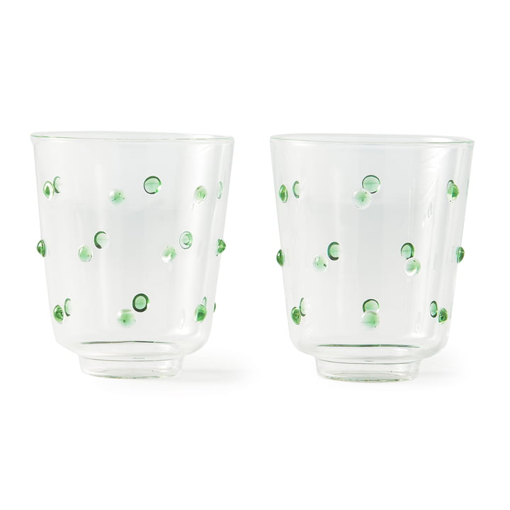 Pols Potten - Nob Verre à boire, H 10 cm, vert olive (set de 2)