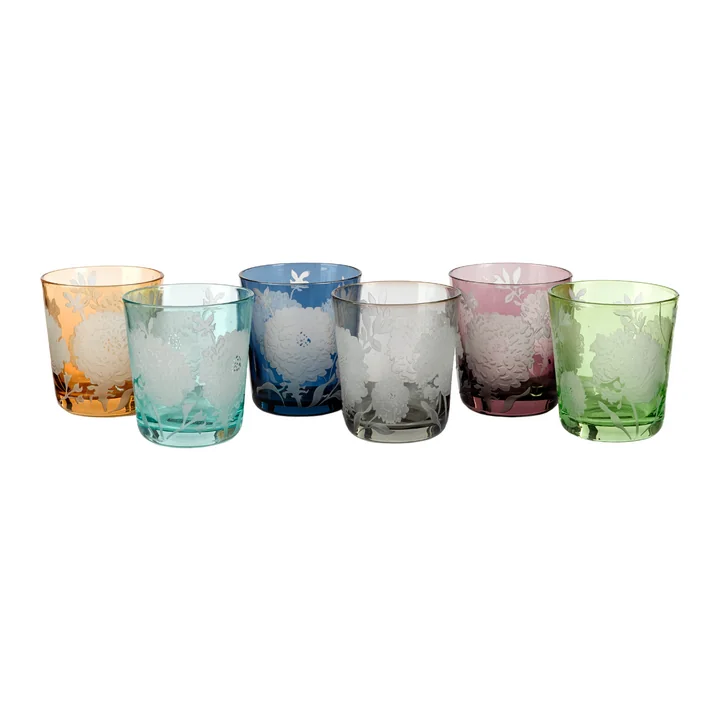 Pols Potten - Peony Verre, multicolore (set de 6)