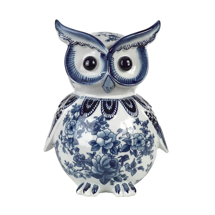 Pols Potten - Tirelire hibou, bleu foncé