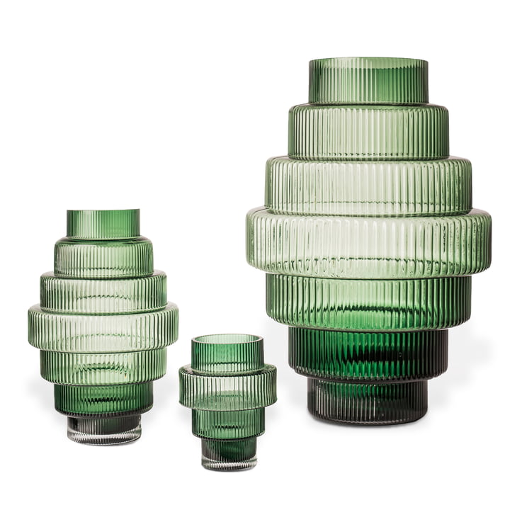 Steps Bougeoirs et vases, vert de Pols Potten