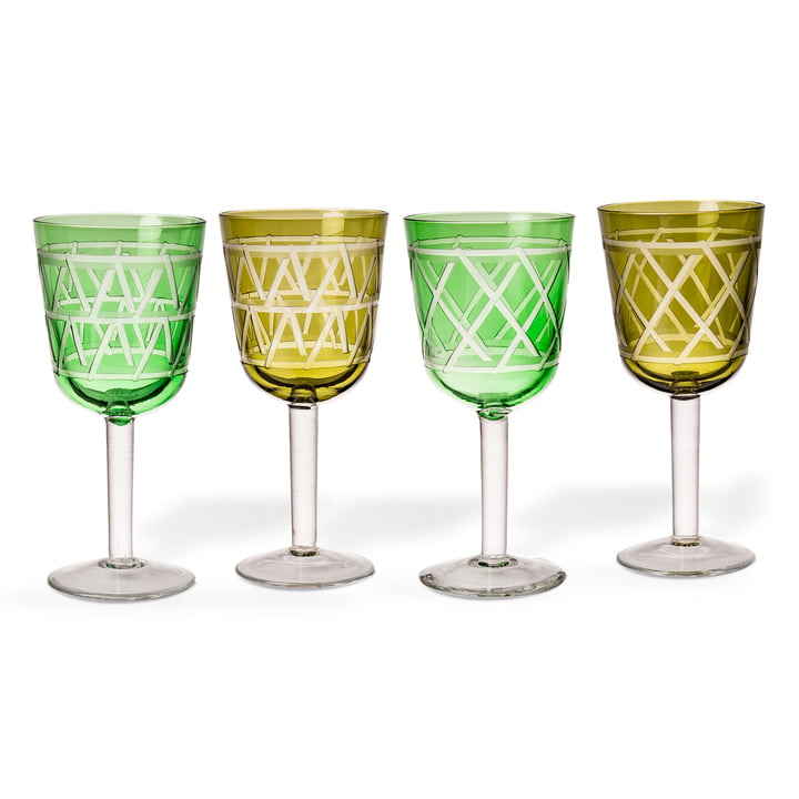 Pols Potten - Tie Verre à vin, multicolore (set de 4)