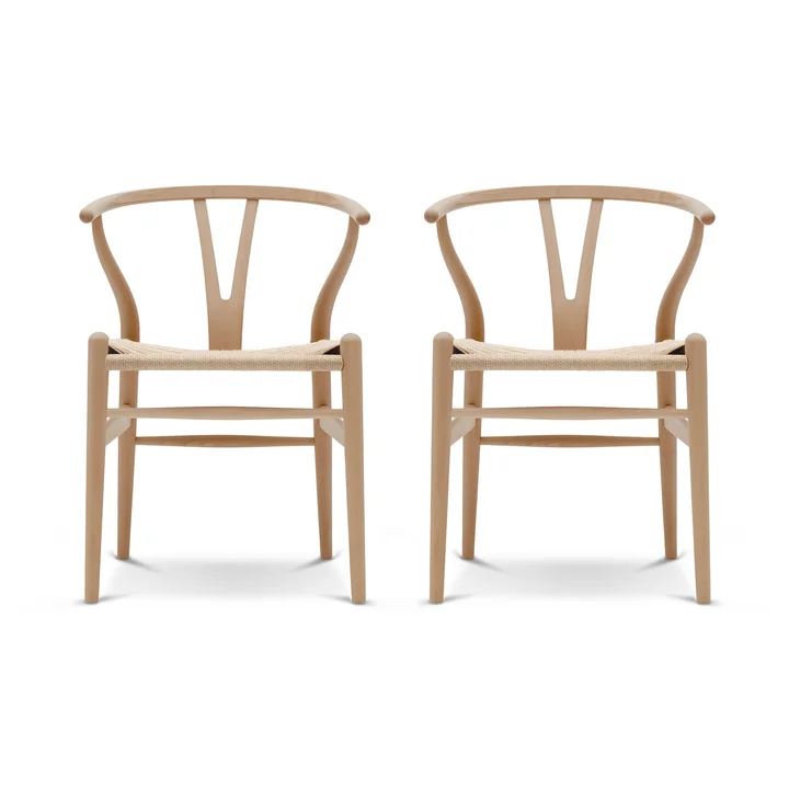 Carl Hansen - CH24 Wishbone Chair , hêtre huilé / tressage naturel (lot de 2)