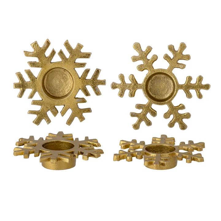 Bloomingville - Lisetta bougeoir, or (set de 2)