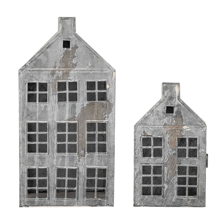 Bloomingville - Heidrun Lanterne, gris (set de 2)