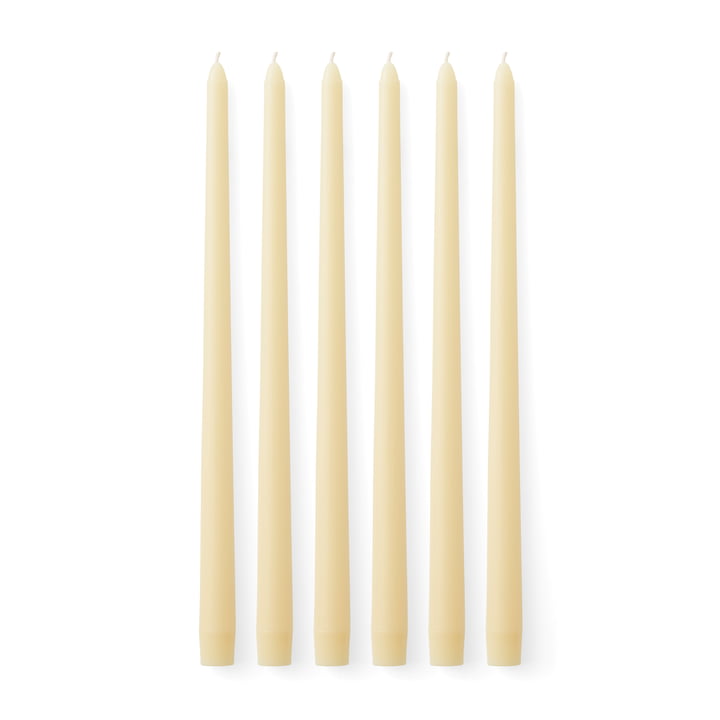 Audo - Spire Bougie à tige, H 38 cm, ivoire (set de 6)
