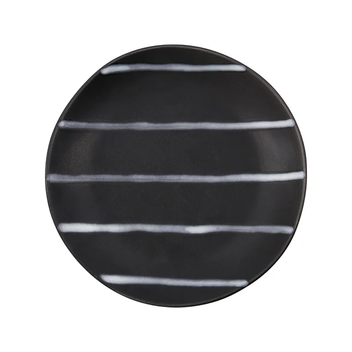 House Doctor - Line Assiette, Ø 19,5 cm, noir / marron
