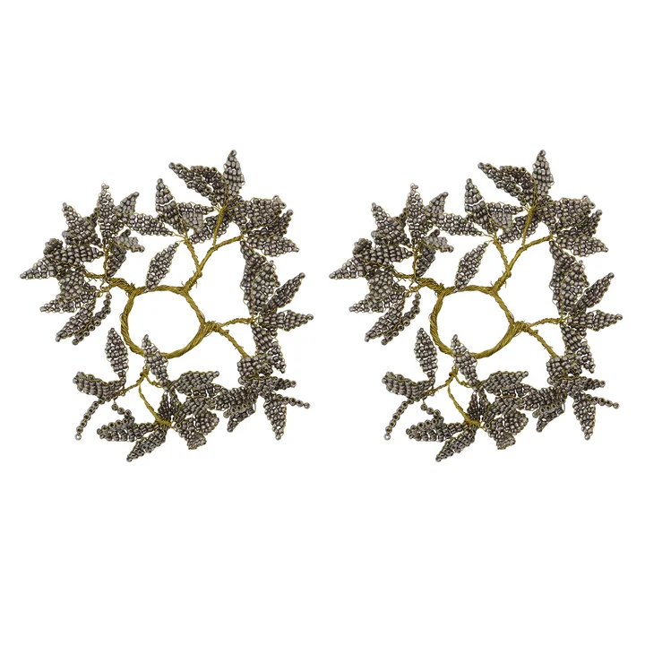 Pearl Anneaux de bougies de House Doctor en couleur gris / or