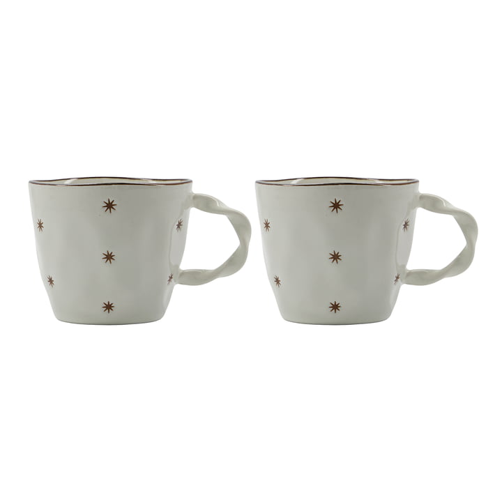 Starry Tasse de House Doctor dans la couleur blanche (set de 2)