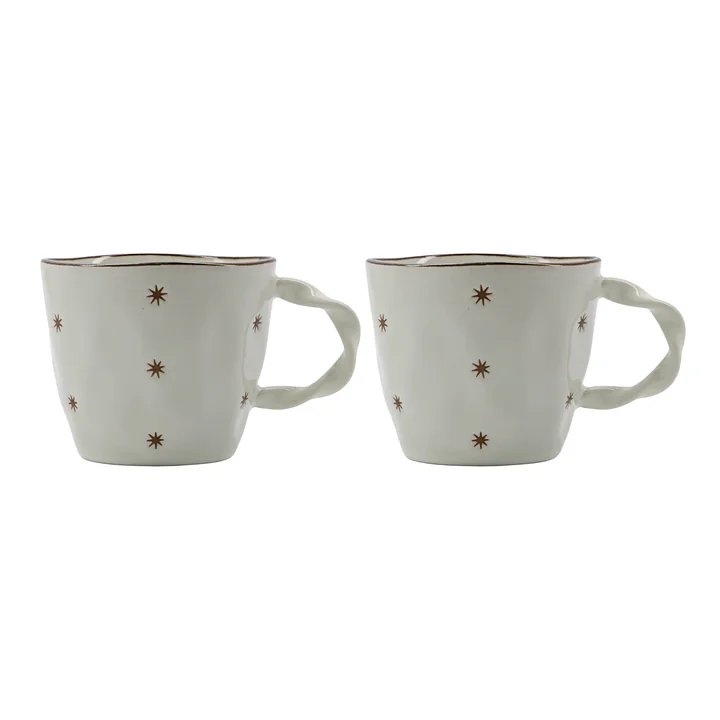 Starry Tasse de House Doctor dans la couleur blanche (set de 2)