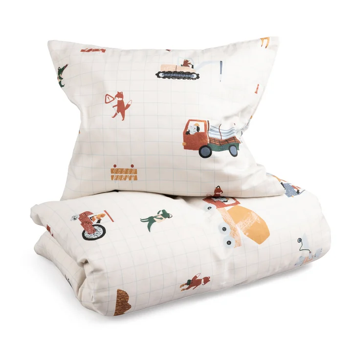 Sebra - Linge de lit pour bébé, 70 x 100 cm, Busy Builders