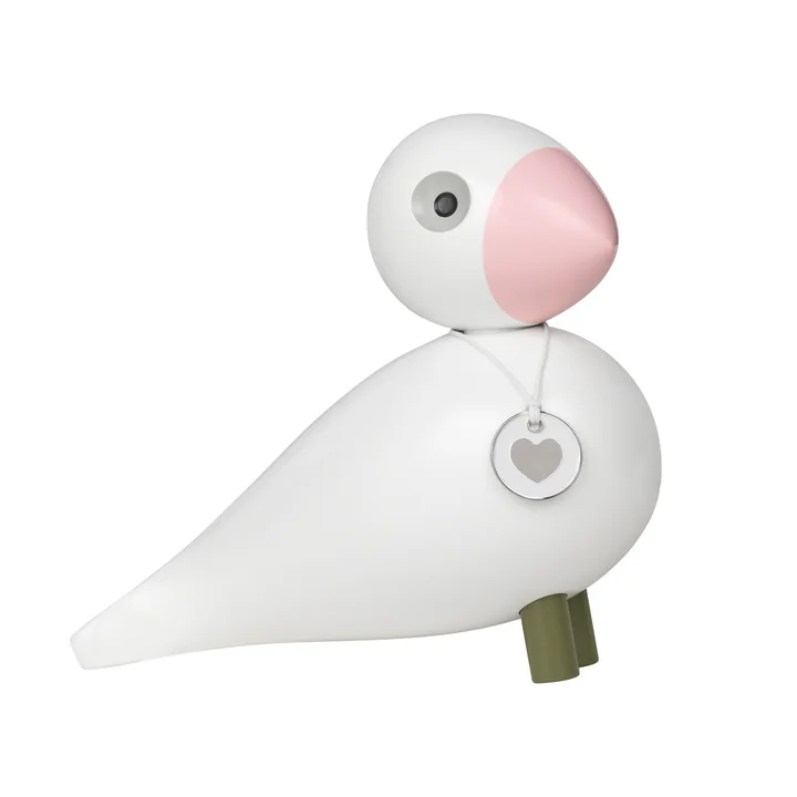 Oiseau chanteur Love Charity de Kay Bojesen dans la version blanche / rose