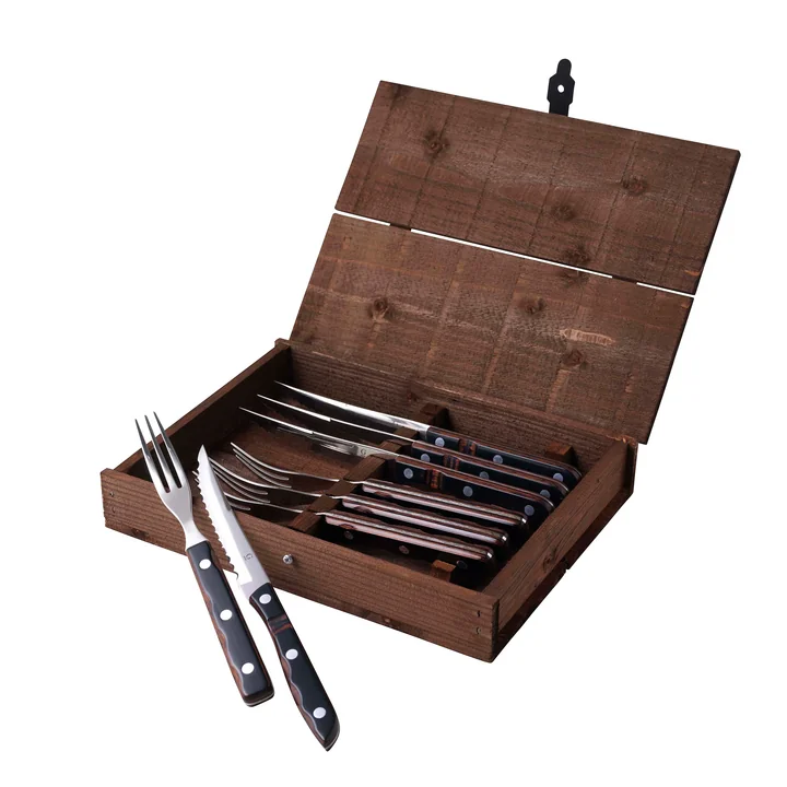 Old Farmer Couverts à steak de Gense dans la version bois / acier