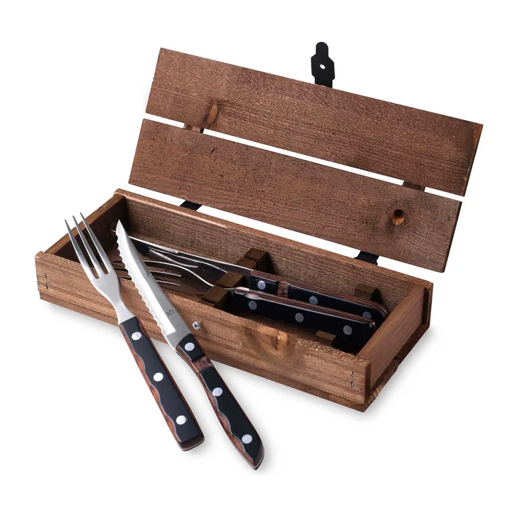 Gense - Old Farmer Couteau à steak, bois / acier (set de 4)