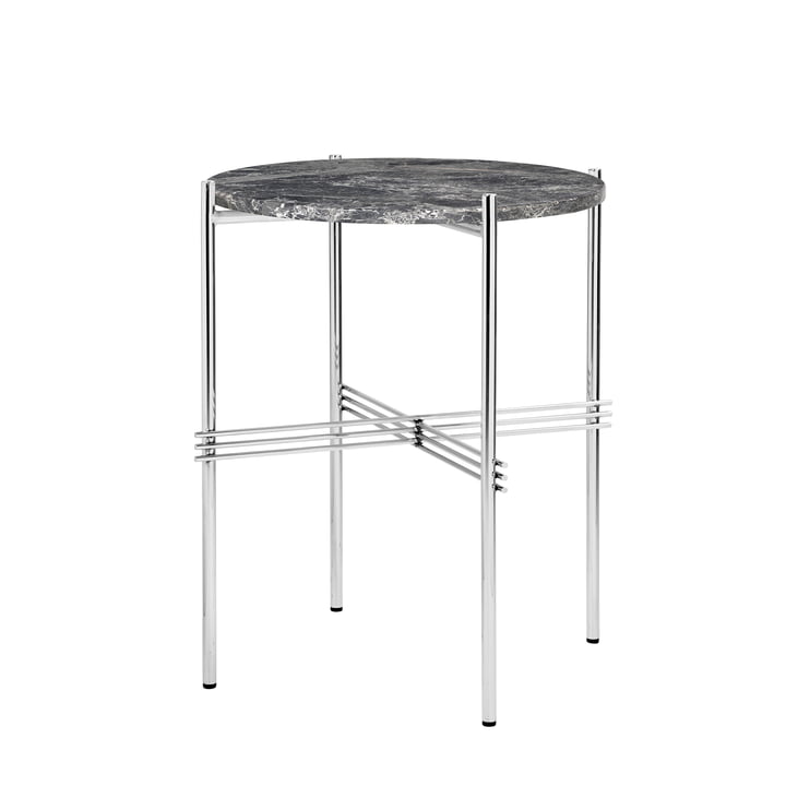 Gubi - TS table basse Ø 40 cm, poli / marbre gris