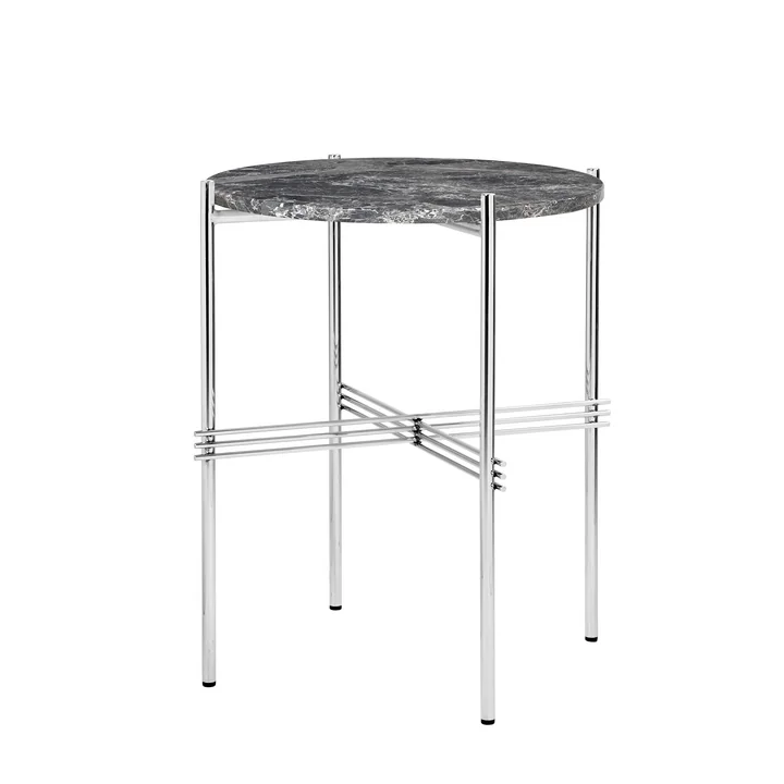 Gubi - TS table basse Ø 40 cm, poli / marbre gris