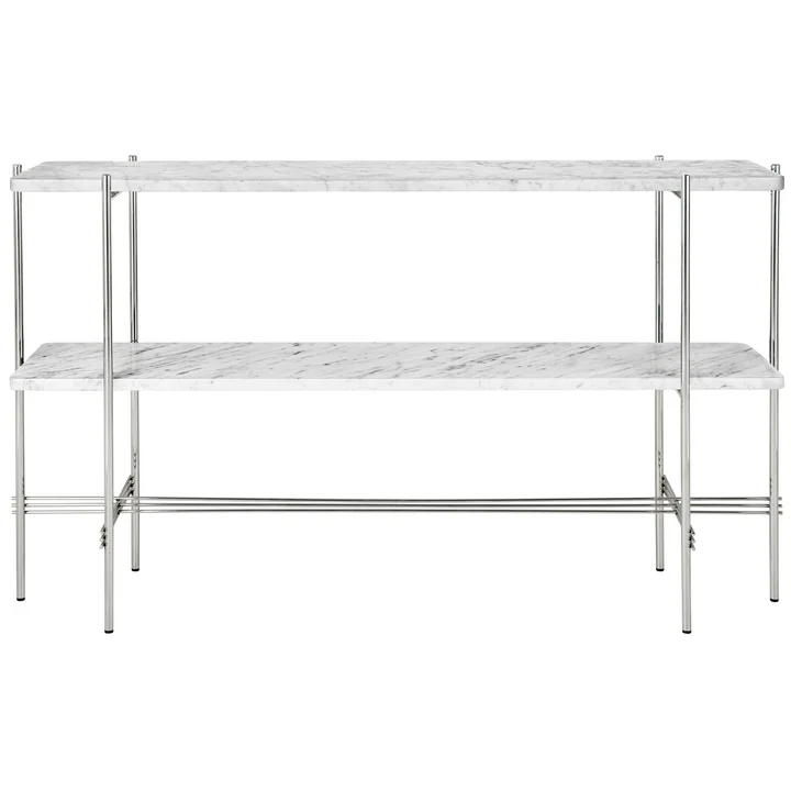 Gubi - TS Table console à 2 étagères, polie / marbre blanc
