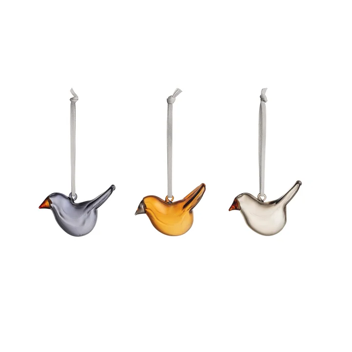 Toikka Oiseau en verre Mini, multicolore (set de 3) de Iittala