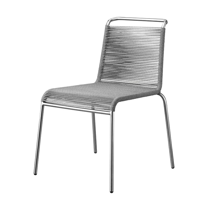 FDB Møbler - M20 Teglgård Chaise Outdoor, cordelette gris clair