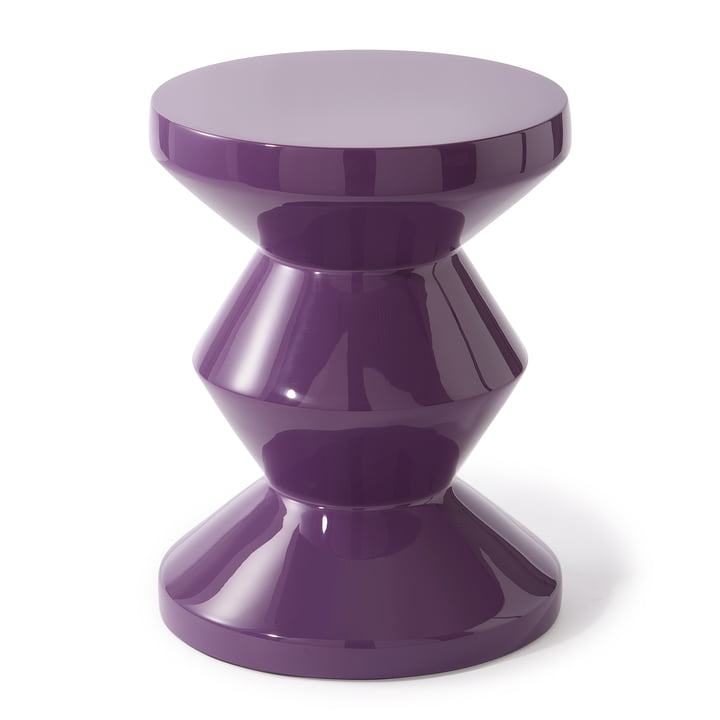 Pols Potten - Zig Zag Tabouret, violet foncé