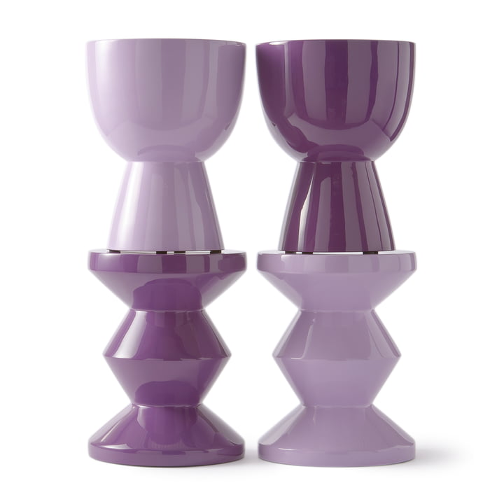 Pols Potten - Tabouret Tip Tap et Zig Zag, lilas et violet foncé