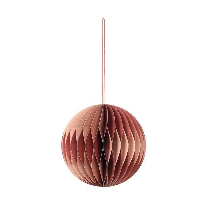 Broste-Copenhagen-Christmas-Ball-Pendentif de décoration-13-cm-pompeian-red-dusty-pink