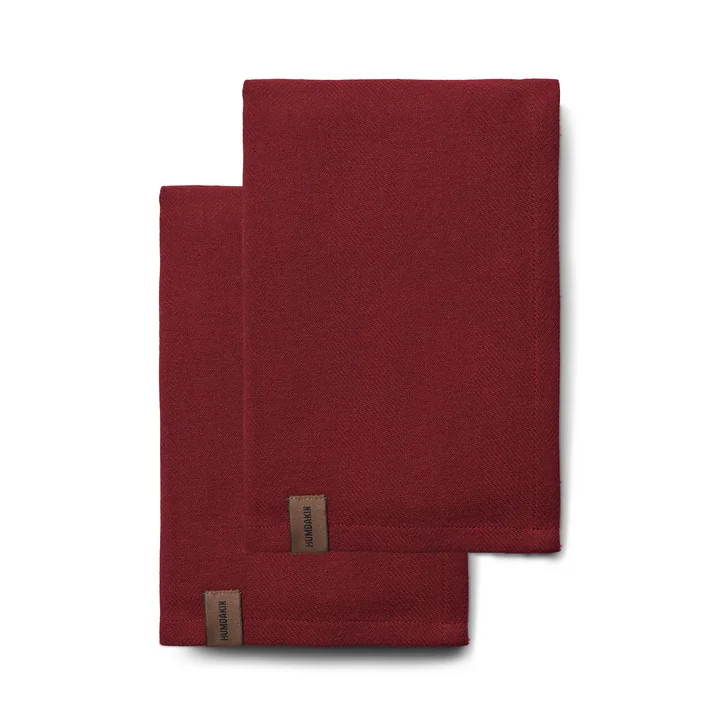 Torchons en coton bio, 45 x 70 cm, maroon (lot de 2) de Humdakin