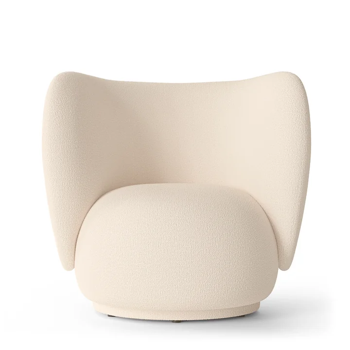 Ferm Living - Rico Lounge Chair, Laine Bouclé blanc cassé