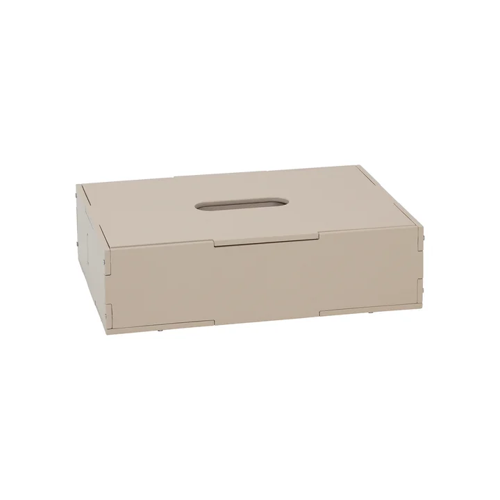 Nofred - Boîte de rangement avec couvercle, 33,5 x 9 x 24 cm, beige