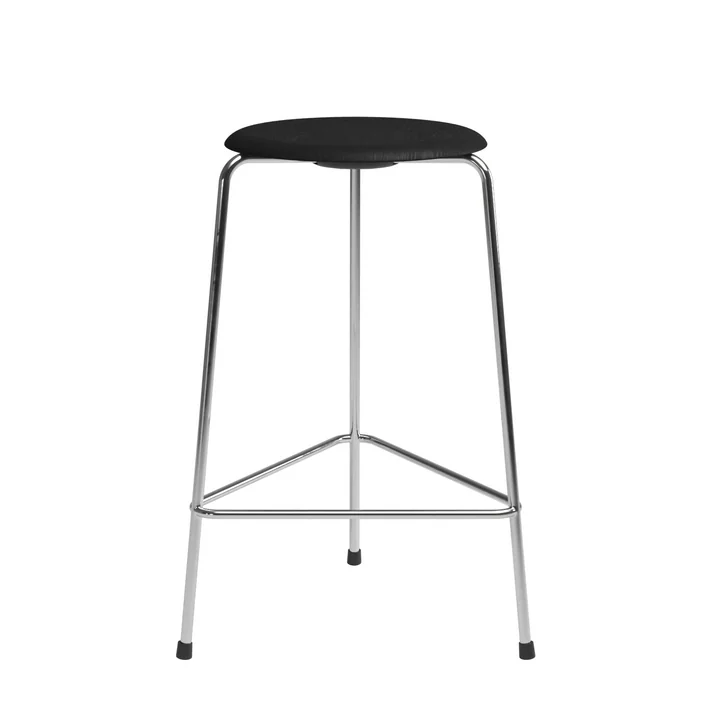 High Dot Tabouret de bar de Fritz Hansen dans la finition placage frêne noir / piètement chrome