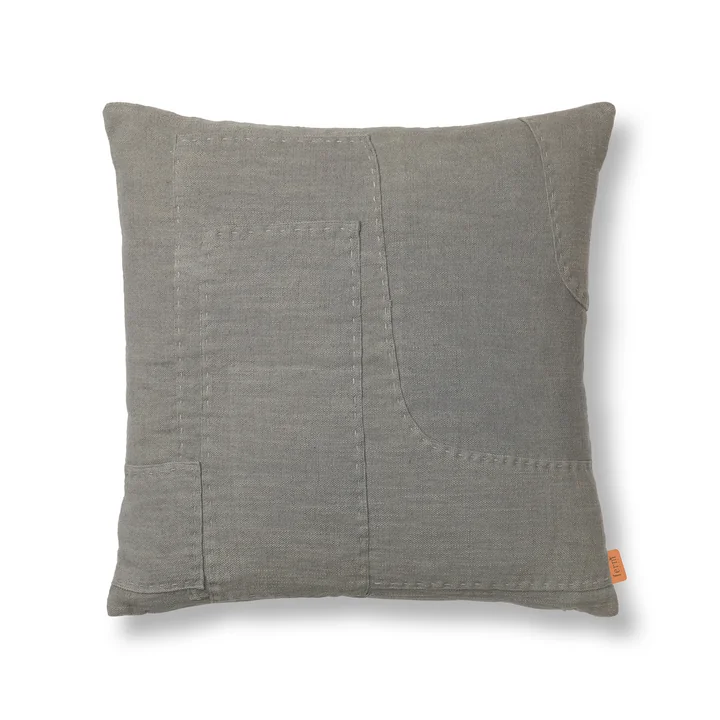 Ferm Living - Darn Coussin, 50 x 50 cm, bleu-gris