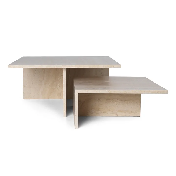 Distinct Grande Duo Table basse, pierre de travertin de Ferm Living