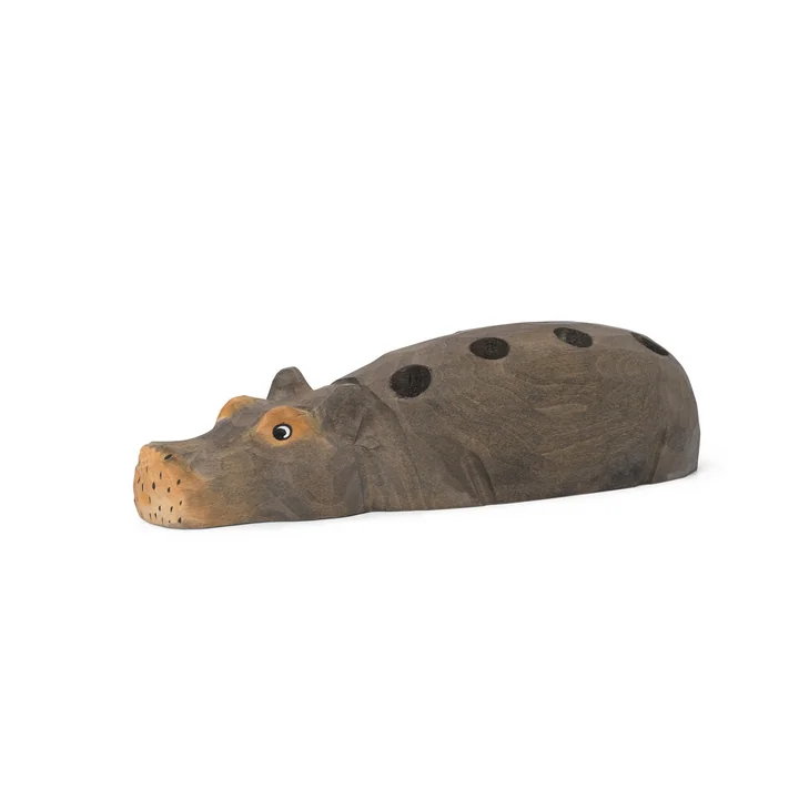 Ferm Living - Hippo Porte-stylo, sculpté / peint à la main