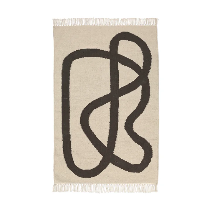 Ferm Living - Lane Tapis, 70 x 105 cm, blanc cassé / chocolat