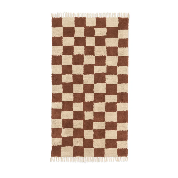 Ferm Living - Mara Tapis lavable, 90 x 150 cm, rust / warm sand