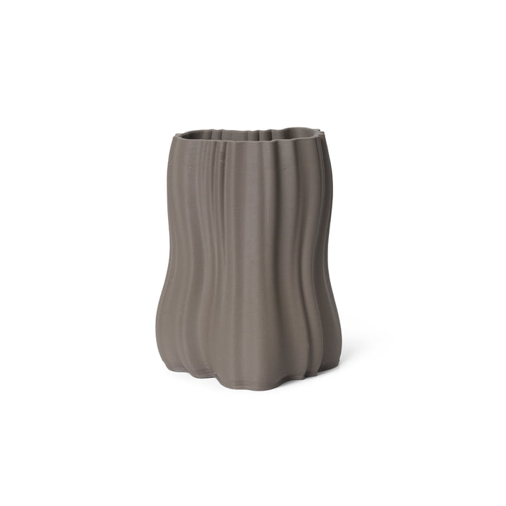 Moire Vase, H 20 cm, anthracite de Ferm Living