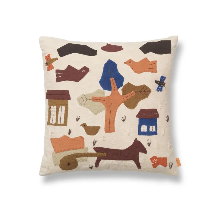 Ferm Living - Village Coussin, 40 x 40 cm, blanc cassé