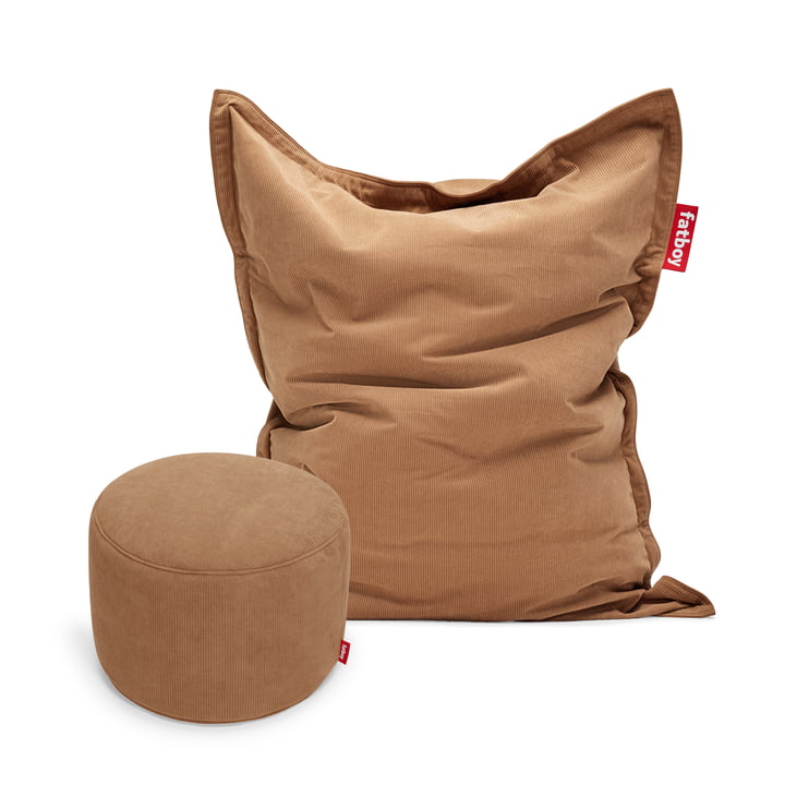 Fatboy - Recyclé Original Slim Pouf Cord avec Point Pouf Cord, teddybear