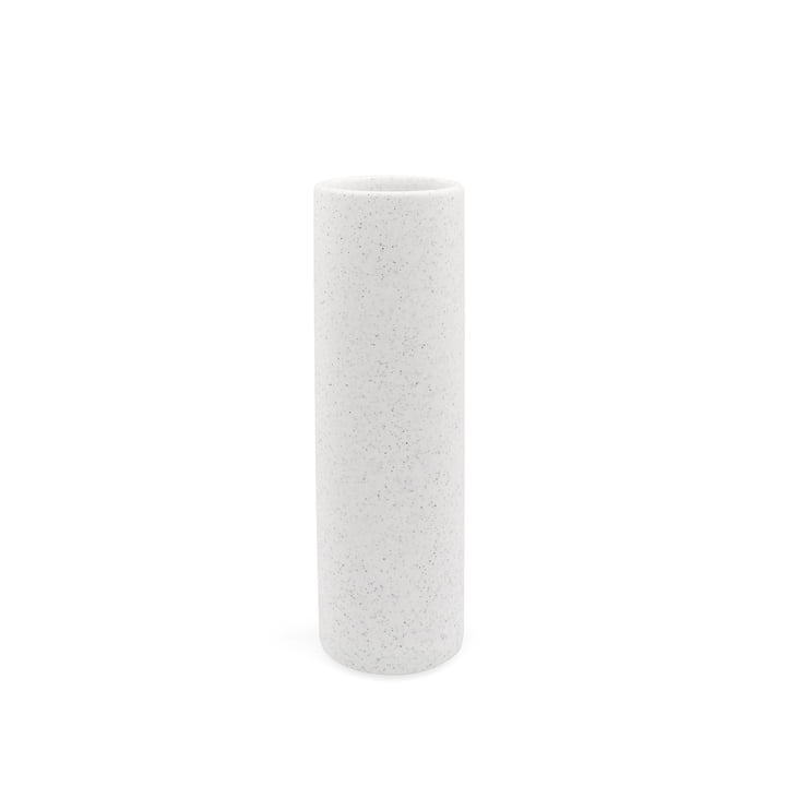 Nuuck - Vase en céramique Ø 6 x H 19 cm, speckled white