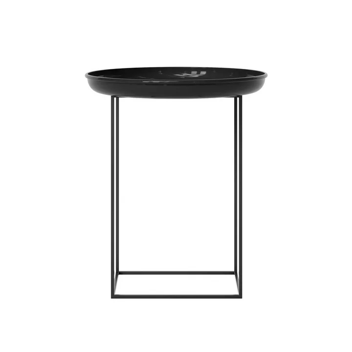 Norr11 - Duke Table d'appoint, Ø 45 x H 52 cm, obsidienne laquée