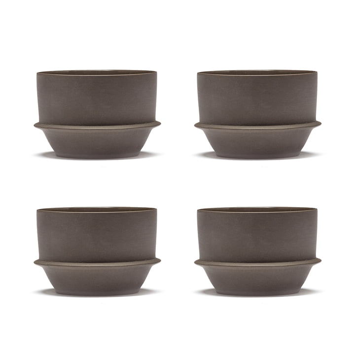 Serax - Dune Tasse à café by Kelly Wearstler, Slate / marron (set de 4)