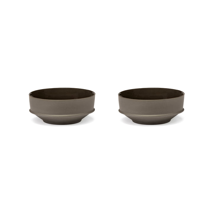 Dune Coupe by Kelly Wearstler, Ø 14,5 cm, Slate / marron (set de 2) de Serax