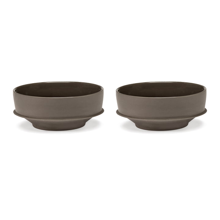 Dune Coupe by Kelly Wearstler, Ø 19 cm, Slate / marron (set de 2) de Serax