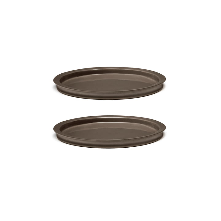 Dune Assiette by Kelly Wearstler, Ø 17,5 cm, Slate / marron (set de 2) de Serax