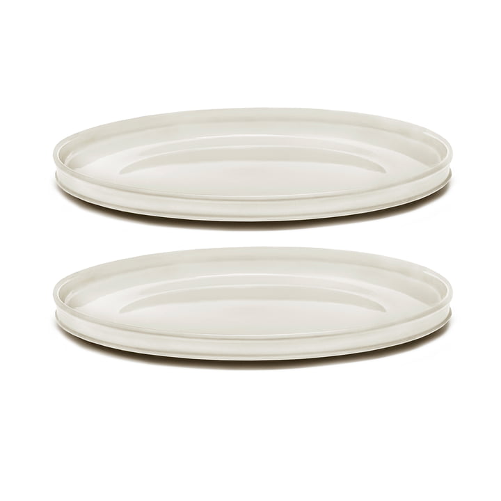 Dune Assiette by Kelly Wearstler, Ø 28 cm, albâtre / blanc (set de 2) de Serax