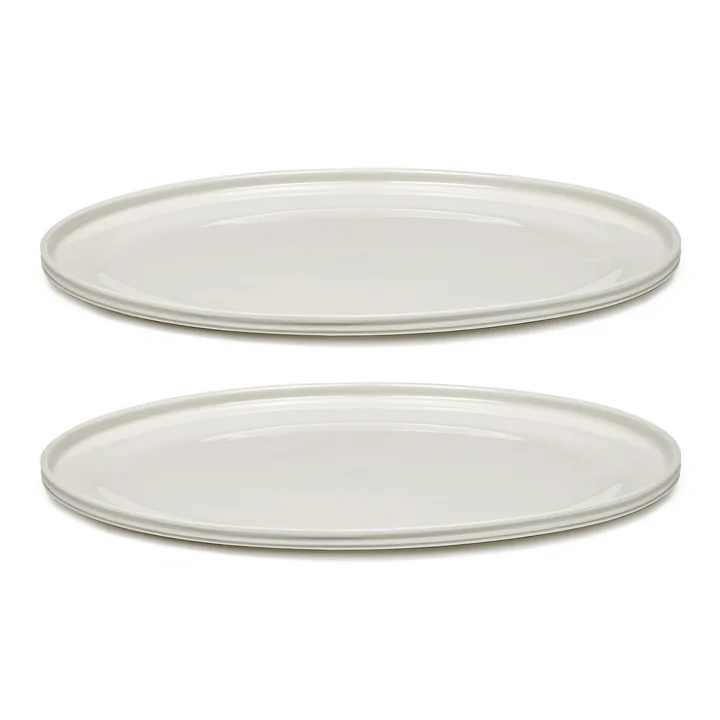 Dune Assiette by Kelly Wearstler, Ø 33 cm, albâtre / blanc (set de 2) de Serax