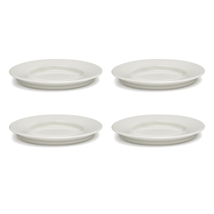 Dune Soucoupe pour tasse à café by Kelly Wearstler, Ø 13,5 cm, albâtre / blanc (set de 4) de Serax