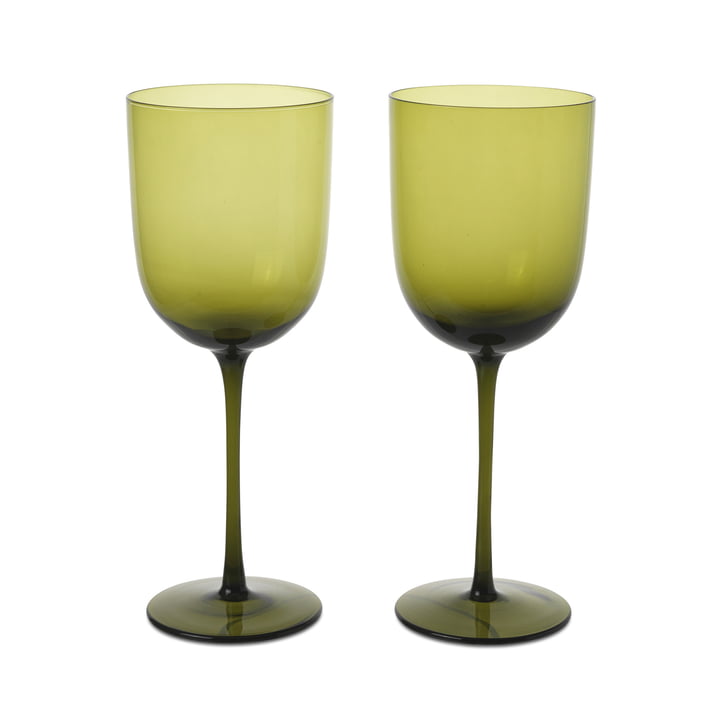 ferm Living - Host Verre à vin rouge, vert mousse (set de 2)