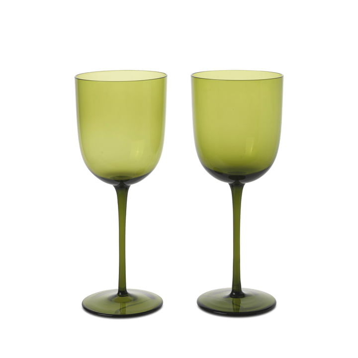 ferm Living - Host Verre à vin blanc, vert mousse (set de 2)