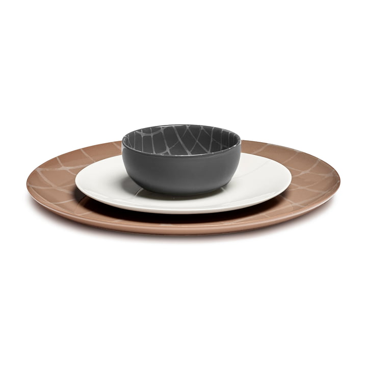 Zuma Bol by Kelly Wearstler, Ø 12,5 cm, Pacific / gris et assiette de Serax