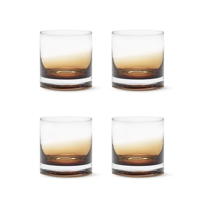 Zuma Verre à whisky by Kelly Wearstler, ambre (set de 4) de Serax